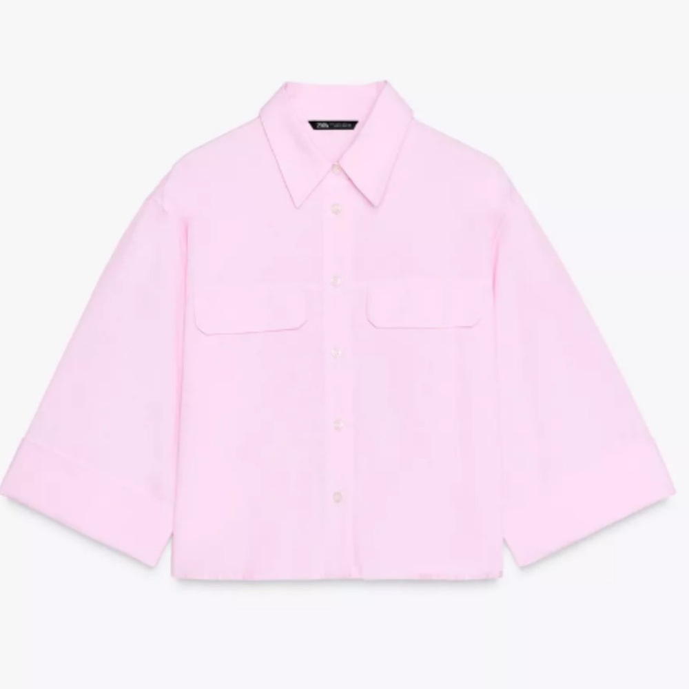 ZARA Short Offord Shirt - Pink - XS